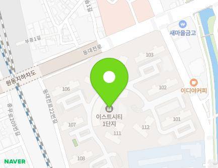 대전광역시 동구 동대전로46번길 30 (대동, 이스트시티1단지) 지도