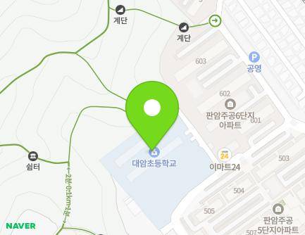 대전광역시 동구 동부로 55-61 (판암동, 대전대암초등학교) 지도