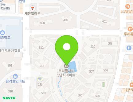 대전광역시 유성구 상대로 16 (상대동, 도안신도시5블록트리풀시티아파트) 지도