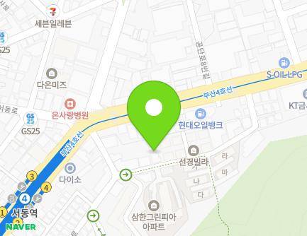 부산광역시 금정구 중군진로 20 (금사동, 유성아파트) 지도