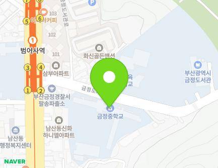 부산광역시 금정구 중앙대로 2104 (남산동, 금정중학교) 지도