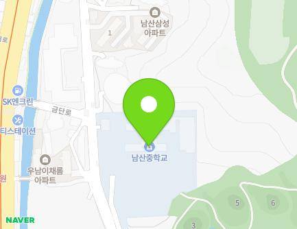 부산광역시 금정구 금단로 114 (남산동, 남산중학교) 지도