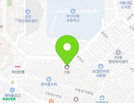 부산광역시 금정구 서동로91번길 25 (서동, 가원아파트) 지도