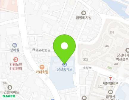 부산광역시 금정구 금샘로18번길 39 (장전동, 장전중학교) 지도