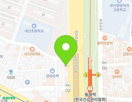부산광역시 동래구 중앙대로 1333 (온천동) 지도