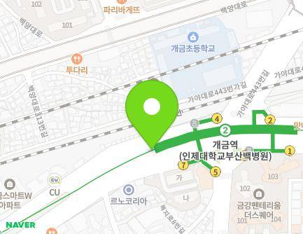 부산광역시 부산진구 가야대로 지하442 (개금동, 개금역) 지도