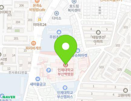 부산광역시 부산진구 복지로 75 (개금동, 인제대학교부산백병원) 지도