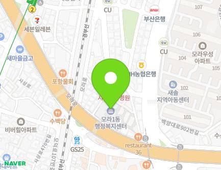 부산광역시 사상구 모라로 93 (모라동, 모라1동행정복지센터) 지도