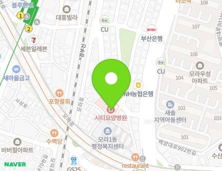 부산광역시 사상구 백양대로907번길 11 (모라동, 시티요양병원) 지도