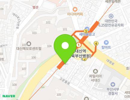 부산광역시 서구 낙동대로9번길 1 (서대신동2가, 예그린골드) 지도