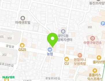 부산광역시 수영구 광일로 20 (광안동, 대연농협광안지소사옥) 지도