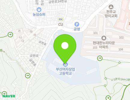 부산광역시 수영구 금련로 43 (망미동, 부산여자상업고등학교) 지도