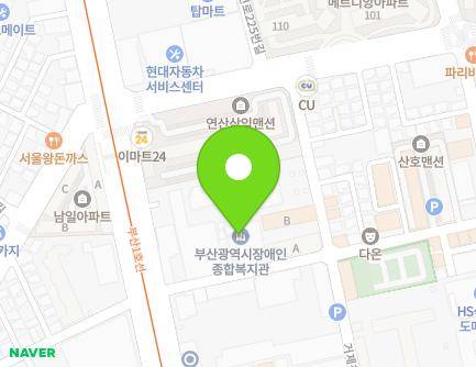 부산광역시 연제구 중앙대로1150번길 15 (연산동, 부산광역시장애인종합복지관) 지도