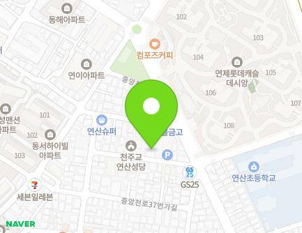 부산광역시 연제구 중앙천로39번길 14 (연산동, 연산성당) 지도