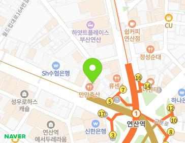 부산광역시 연제구 월드컵대로 144 (연산동, 우전빌딩) 지도