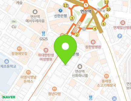 부산광역시 연제구 중앙대로 1084 (연산동, 진도사옥) 지도