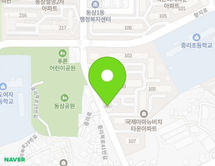 부산광역시 영도구 중리로 24 (동삼동, 국제마마 뉴비치타운) 지도