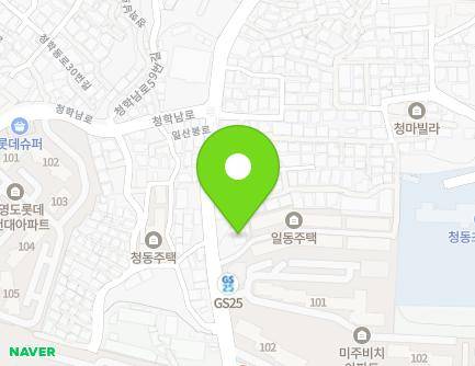 부산광역시 영도구 일산봉로 68-2 (청학동, 휴그린) 지도