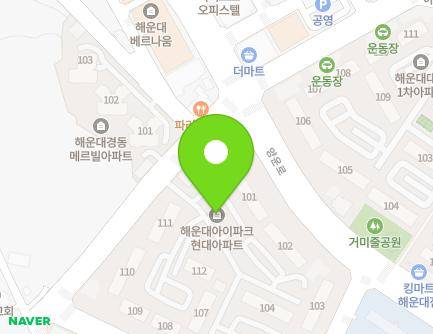 부산광역시 해운대구 양운로37번길 11 (좌동, 현대아파트) 지도