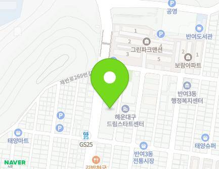 부산광역시 해운대구 재반로 264 (반여동, 반여3동중앙공영주차장) 지도