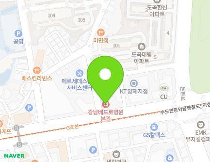 서울특별시 강남구 남부순환로 2649 (도곡동, 베드로병원) 지도