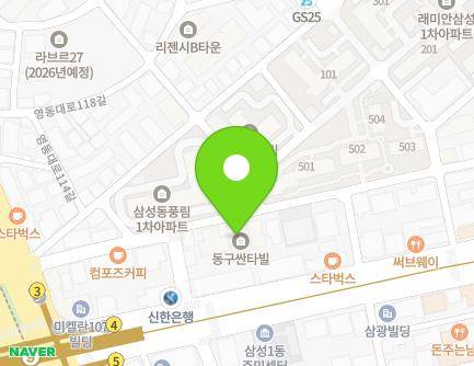 서울특별시 강남구 영동대로112길 24 (삼성동, 동구싼타빌) 지도
