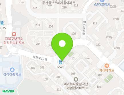 서울특별시 강북구 삼양로19길 109 (미아동, 삼각산아이원아파트) 지도