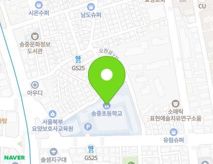 서울특별시 강북구 오현로 9 (미아동, 송중초등학교) 지도