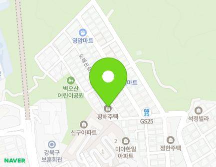 서울특별시 강북구 오패산로52자길 7 (미아동, 황해주택) 지도