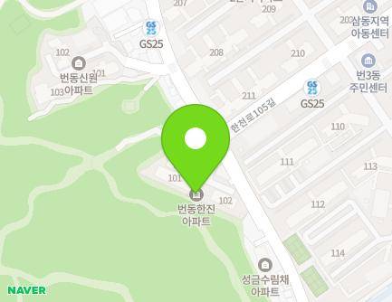 서울특별시 강북구 월계로37길 65 (번동, 번동한진아파트) 지도