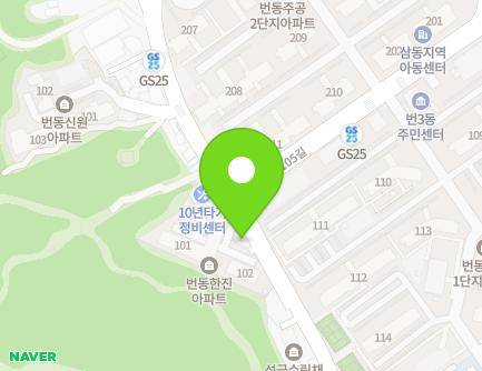 서울특별시 강북구 월계로37길 61 (번동, 번동한진아파트) 지도