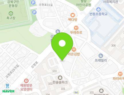 서울특별시 강북구 오현로28길 11 (번동, 자연어린이집) 지도