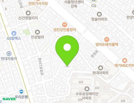 서울특별시 강북구 삼양로124길 26 (수유동, 장미원빌리지) 지도