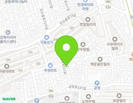 서울특별시 강북구 삼양로111길 45 (수유동, 극동쉐르빌) 지도