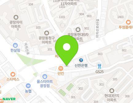 서울특별시 광진구 아차산로 502 (광장동, 진넥스오딧세이) 지도