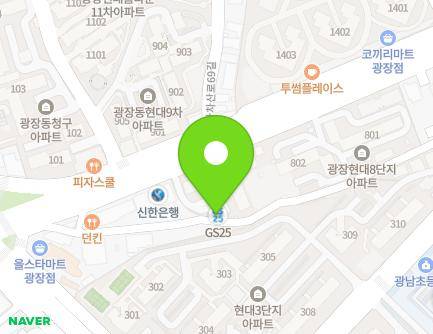서울특별시 광진구 아차산로66길 31 (광장동, 현대아파트) 지도