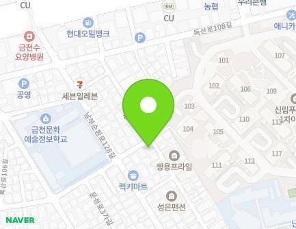 서울특별시 금천구 남부순환로130길 42 (독산동, 디오리진) 지도