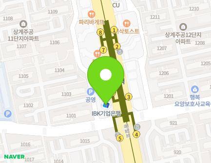 서울특별시 노원구 동일로 1527 (상계동, 기업은행) 지도