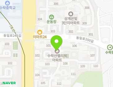 서울특별시 노원구 동일로250길 18 (상계동, 수락산벨리체아파트) 지도