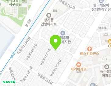 서울특별시 노원구 덕릉로115나길 17 (상계동, 엘지빌라) 지도