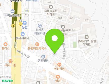 서울특별시 노원구 동일로242다길 11 (상계동, 파인슐레 어린이집) 지도