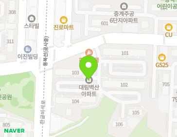 서울특별시 노원구 한글비석로8길 20 (중계동, 대림벽산아파트) 지도