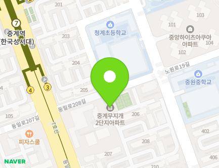 서울특별시 노원구 동일로208길 20 (중계동, 무지개아파트) 지도