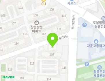 서울특별시 도봉구 노해로69가길 11 (창동, 동아청솔아파트) 지도