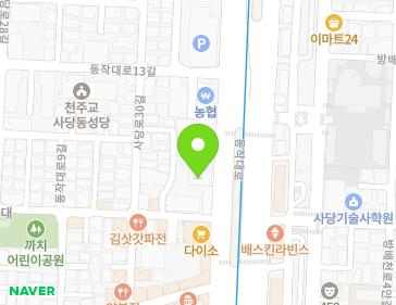 서울특별시 동작구 동작대로 47 (사당동, 오사빌딩) 지도