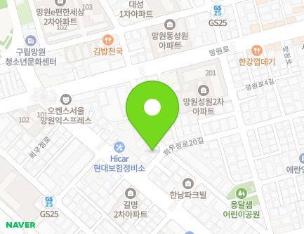 서울특별시 마포구 희우정로20길 7 (망원동, 글로리캐슬) 지도