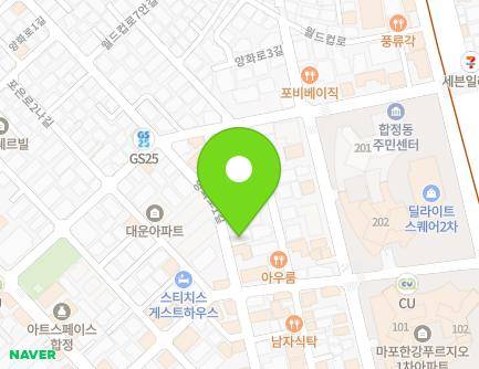 서울특별시 마포구 양화로1길 44 (합정동, 대운 쉐르빌) 지도