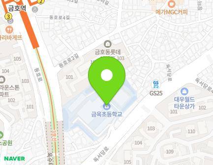 서울특별시 성동구 독서당로 251 (금호동4가, 금옥초등학교) 지도