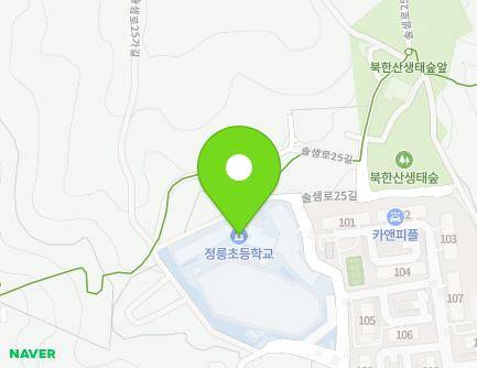 서울특별시 성북구 솔샘로25가길 8 (정릉동, 서울정릉초등학교) 지도