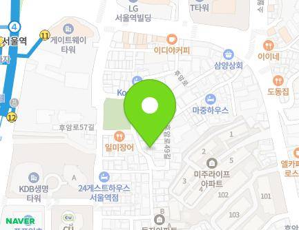 서울특별시 용산구 한강대로104마길 48 (동자동, 훼미리빌) 지도